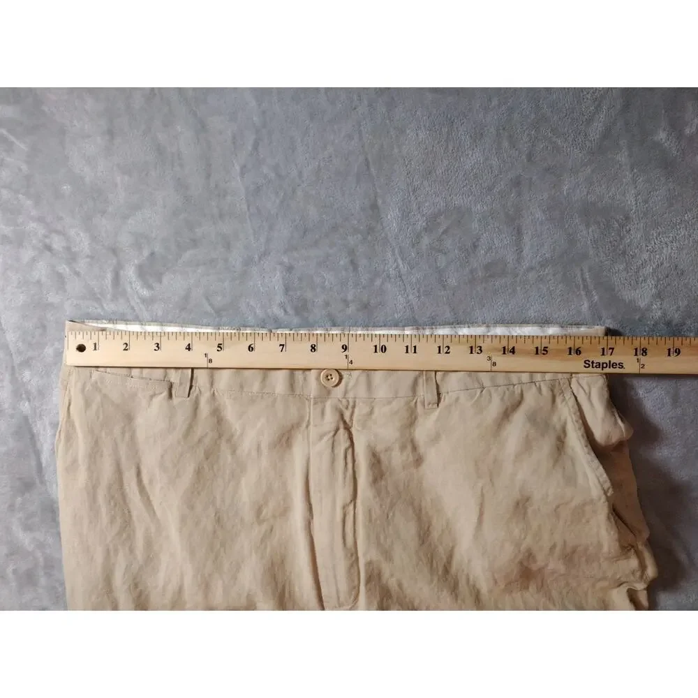 VTG Polo Ralph Lauren Dress Pants 36/30 Beige Linen Silk Formal Office Preppy